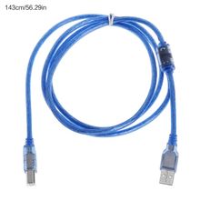 Cable de impresora USB 2021 azul transparente de alta velocidad, Cable de impresora tipo A macho A tipo B, doble blindaje macho para 2,0 m, 1m, 0,3 m, 3m, nuevo 1,5 2024 - compra barato