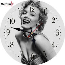 MEISTAR Vintage Round Clocks Figure Woman Design Silent Living Study Office Kitchen Decor Wall Art Watches Vintage Large Clock 2024 - buy cheap