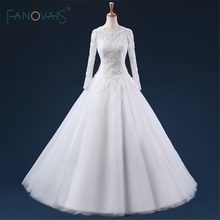 Vestido de noiva, свадебные платья с длинными рукавами, реальное изображение, сексуальные платья длиной до пола, кружевные аппликации, свадебные платья ASAW89 2024 - купить недорого
