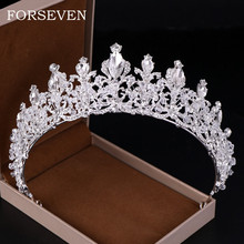 Cristal de luxo tiara nupcial coroa prata cor cristal diadema tiaras acessórios para o cabelo do casamento headpieces 2024 - compre barato