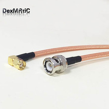 High quality low-attenuation BNC Male Switch RP-SMA Right Angle Male Plug pigtail cable RG142 50CM 20" Adapter 2024 - buy cheap