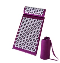 Purple Color Massager(appro.67*42cm)Cushion Rug Acupressure Relieve Back Body Pain Spike Pad Acupuncture Massage Mat with Pillow 2024 - buy cheap