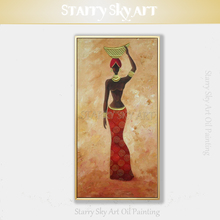 Hand-painted High Quality Unframed African Woman Figures Oil Painting on Canvas Vertical Rectangle Africa Lady Figures Painting 2024 - buy cheap