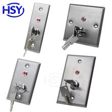 HSY Access Controller System Stainless Steel Key Switch with LED Emergency Push Exit Button Door Release Open Gate Lock 2024 - buy cheap