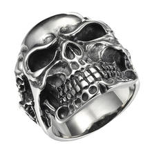 LASPERAL Vintage Punk Rings  Skull Skeleton Ring For Women Men Tibetan Gothic Rock Men Jewelry 316L Stainless Steel Ring 2024 - buy cheap