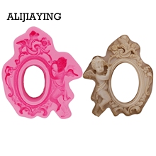 M1300 Angel Hold Frame flower cake decoration tool Silicone Fondant Sugar Craft Molds DIY Cake candy chocolate for baby shower 2024 - buy cheap