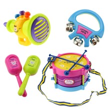 Drum Set Children Toys 5pcs Roll Toy Baby Girls Drum Set Colorfull Kids Musical Instruments For Children Band Kit 2024 - buy cheap