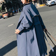 Trench coat feminino clássico com lapela moda primavera 2020, corta-vento longo casual solto para mulheres primavera f876 2024 - compre barato