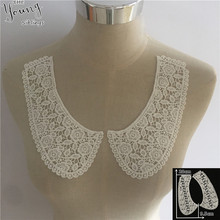 New arrive White U shape Lace Collar Embroidery Applique Neckline Lace Collar Embellishments Trim Wedding Dress Accessory YL1743 2024 - buy cheap