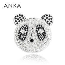 ANKA New Arrival High Quality Panda Brooch Pin Promotion Romantic Brooches Hijab Wedding Dress Crystal Jewelery #85108 2024 - buy cheap