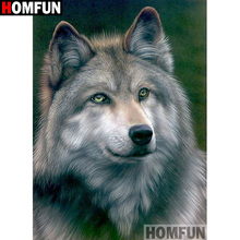 HOMFUN Full Square/Round Drill 5D DIY Diamond Painting "Animal wolf" Embroidery Cross Stitch 5D Home Decor Gift A17466 2024 - buy cheap