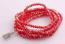 MOODPC Free shipping 5 Strands Crystal with Alloy Tassel Beads Stretched Bracelets Red Pacet Bead Yoga Bracelet & Necklace 2024 - buy cheap