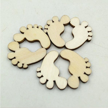 Hot Sell 50pcs Wood Blanks Footprint Wooden Crafts Embellishments Scrapbooking Card Wood Baby Shower DIY Craft Supplies 2024 - buy cheap