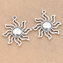KJjewel Tibetan Silver Plated Sun Charms Pendants for Jewelry Making Bracelet Necklace DIY Jewelry Findings Craft 30mm 2024 - buy cheap