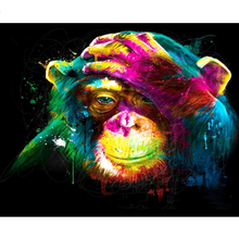 Pintura digital abstrata de animal de macaco, pintura por números moderna para parede, pintura em tela, presente exclusivo, decoração para casa de 40x50cm 2024 - compre barato