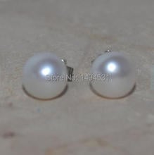 Pendientes de plata de ley 925 de 6,5-7mm, joyería de perlas de Color blanco, regalo de Navidad, pendientes de plata de ley 2024 - compra barato