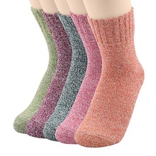 Solid Color Warm Wool Cotton Sock Casual Thick Knitting Women Mens Winter Soft Mid-calf Socks Vintage New 2024 - buy cheap