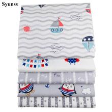 Syunss Gray Sailboat Owl Print Cotton Fabric DIY Tissue Patchwork Telas Sewing Baby Toy Bedding Quilting Tecido The Cloth Tilda 2024 - buy cheap