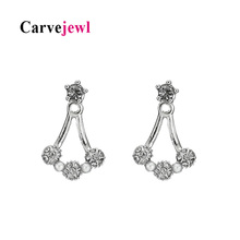 Carvejewl pearl earrings simple lovely cute claw double sided stud earrings for women  jewelry unique new fashion Korean earring 2024 - buy cheap