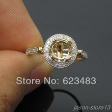 SOLID 14K YELLOW GOLD 6MM ROUND CUT  DIAMOND SEMI MOUNT ENGAGEMENT RING 2024 - buy cheap