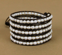Classic Fashion Wrap Bracelet Irregular Freshwater Pearl Leather Wrap Bracelet Bracelets Pearl Jewelry Gift Dropshipping 2024 - buy cheap