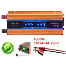 Professional 1600W Car inverter DC 24V to AC 220V Power Supply Car Voltage Converter with USB Charger Volts display 2024 - buy cheap
