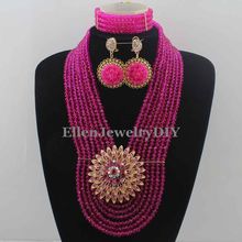 Nigerian Wedding bridal beads African Crystal Beads Jewelry Set African style beaded necklace jewelry set women W12134 2024 - buy cheap