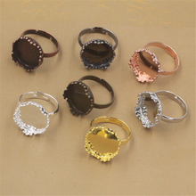 20Pcs 15mm Cabochon Base Ring Setting 7 Colors Adjustable Ring Blanks 2024 - buy cheap