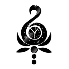 Creative Swan Lotus Sticker Clock Study Bedroom Living Room Background Wall Acrylic Mirror Wall Clock #GZ032 2024 - buy cheap