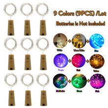 9 Colors 1M 2M 3M LED Garland Copper Silver Wire String Lights 10 20 30LEDs Bottle Stopper Fairy Lights for Holiday 9PCS/Set 2024 - buy cheap