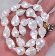 Real 12-14mm Natural South Baroque White Akoya Pearl Necklace 18" ZRW243 Factory Wholesale price Women Gift word Jewelry 2024 - buy cheap