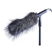 Micrófono gris de 35x10cm para parabrisas, pelusa de viento para cámara, grabadora de vídeo para escopeta 2024 - compra barato