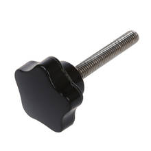 M8 x 50mm Thread Replacement Star Hand Knob Tightening Screw Black Silver Tone 2024 - buy cheap