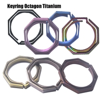 Keyring Octagon Titanium TC4 Ti Hook outdoor clip kit Buckle Keychain multi tool ring EDC gear camp Key Pocket gadget hang hike 2024 - buy cheap