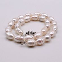 Oval Pearl Necklace, Natural Freshwater Pearl, Classic Jewellery, Women's Pearl Necklace, Women's Necklace 2024 - buy cheap