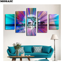 5 peças, venda bordado diamante de paisagem marítima, pintura de diamante completo quadrado diy diamante mosaico ponto cruz adesivo de arte padrão 2024 - compre barato