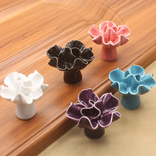40MM Colorful Ceramic flower Cabinet Knobs Door Pull Handles Cupboard Drawer Wardrobe Furniture Handle Knobs 2024 - buy cheap