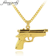 Hip Hop Pistol Necklace Charm Golden Submachine Gun Pendant Fashion Jewelry For Women And Men's Cool Accessories 2024 - buy cheap