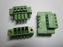 200 piezas con relieve ángulo 4 pin paso 3,5mm tornillo Terminal bloque conector Color verde tipo enchufable con ángulo pin 2024 - compra barato