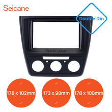 Seicane-painel de plástico para carro com reequipamento de rádio, gps, moldura dupla, plástico, para skoda yeti, 2014, manual, oem 2024 - compre barato