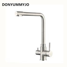 DONYUMMYJO 1pc Kitchen Multifunction Net Faucet Wash Basin Hot and Cold 304 Stainless Steel Swivel Sink Faucet Taps With 2 Hoses 2024 - buy cheap