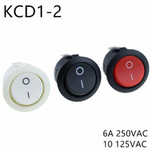 KCD1-105 AC 6A 10A 250V On Off   Rocker Switch Black 2Pin Power Switch Push Button Switch Black White Factory 2024 - buy cheap