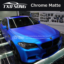152X30CM/LOT Free Shipping metallic chrome matte blue vinyl film with air free bubbles Chrome matte vinyl sticker for car wrap 2024 - buy cheap
