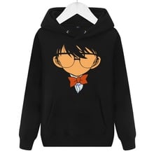 Худи Detective Conan с флисовой подкладкой с капюшоном, новый модный мужской пуловер с капюшоном 2024 - купить недорого