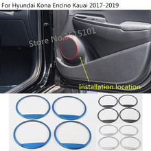 Car Door Inner Stainless Steel Stick Audio Speak Sound Cover Ring Circle For Hyundai Kona Encino Kauai 2017 2018 2019 2020 2024 - buy cheap