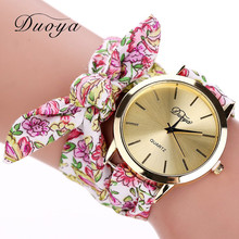 Watch Women Vintage Floral Printed Fabric Cloth Strap Ladies Clock Bracelet Watches Analog Quartz Wrist Watch Relogio Feminino 2024 - buy cheap