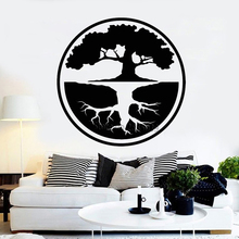 Yin Yang Big Tree Vinyl Wall Sticker Tree of Life Buddhism Bonsai Asian Style Stickers Living Room Wall Mural Yoga Studio LC1017 2024 - buy cheap