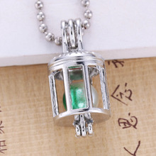 6pcs Bright Silver birdcage Pearl Cage Jewelry Making Supplies Beads Cage Pendant Essential Oil Diffuser For Oyster Pearl 030404 2024 - buy cheap
