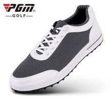 Tênis de golf masculino pgm, sapatos de malha respirável para homens, tênis de golf leve, ventilação macia para esportes pgm d0349 2024 - compre barato