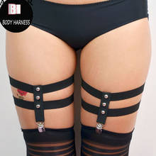 Sexy Leg Garter Belt Goth Punk Stockings Suspender Belt Body Haness Thigh Cage Bondage Lingerie Fetish Wear Black Leg Garter 2024 - buy cheap